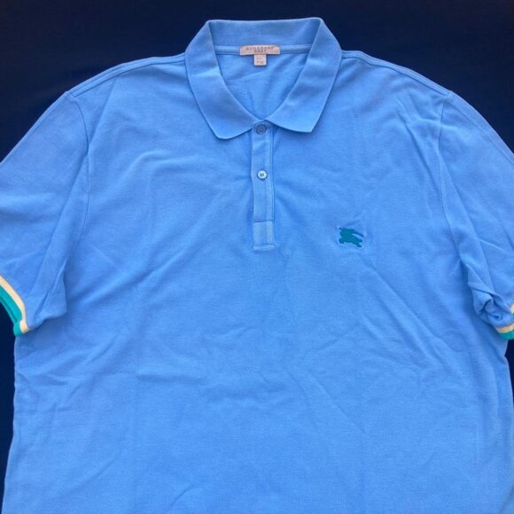 Burberry Brit Men’s Sky Blue Short Sleeve Polo 100% Cotton Embroidered Logo XXL - Picture 4 of 17